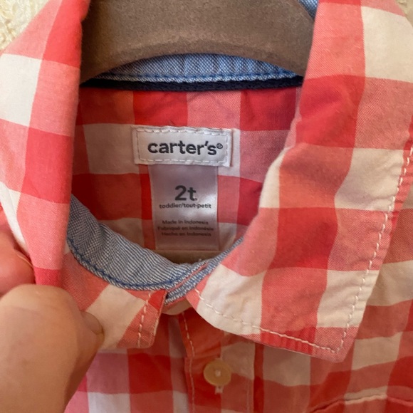 Carters Plaid Button Up shirt 2T - Picture 2 of 3